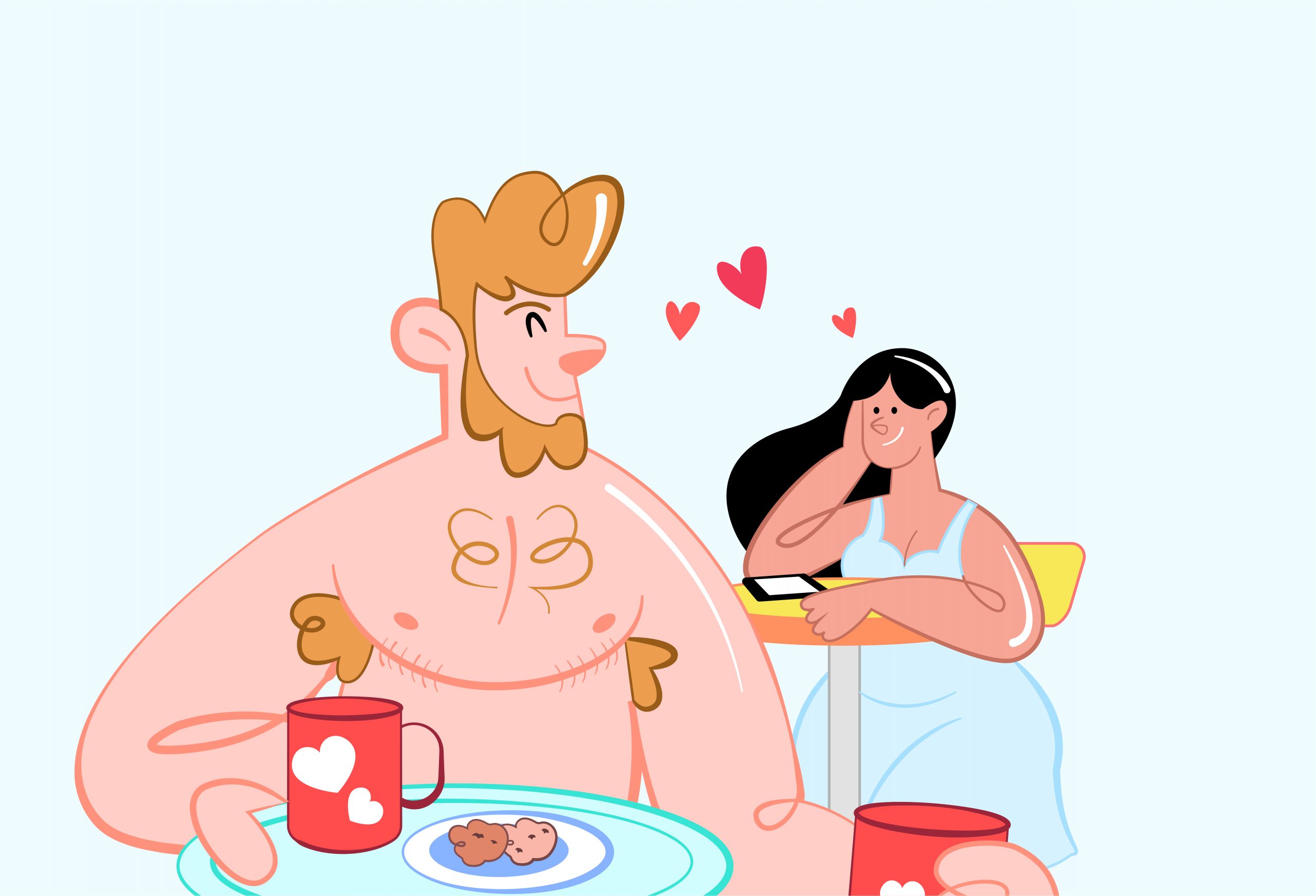 Trans couple breakfast